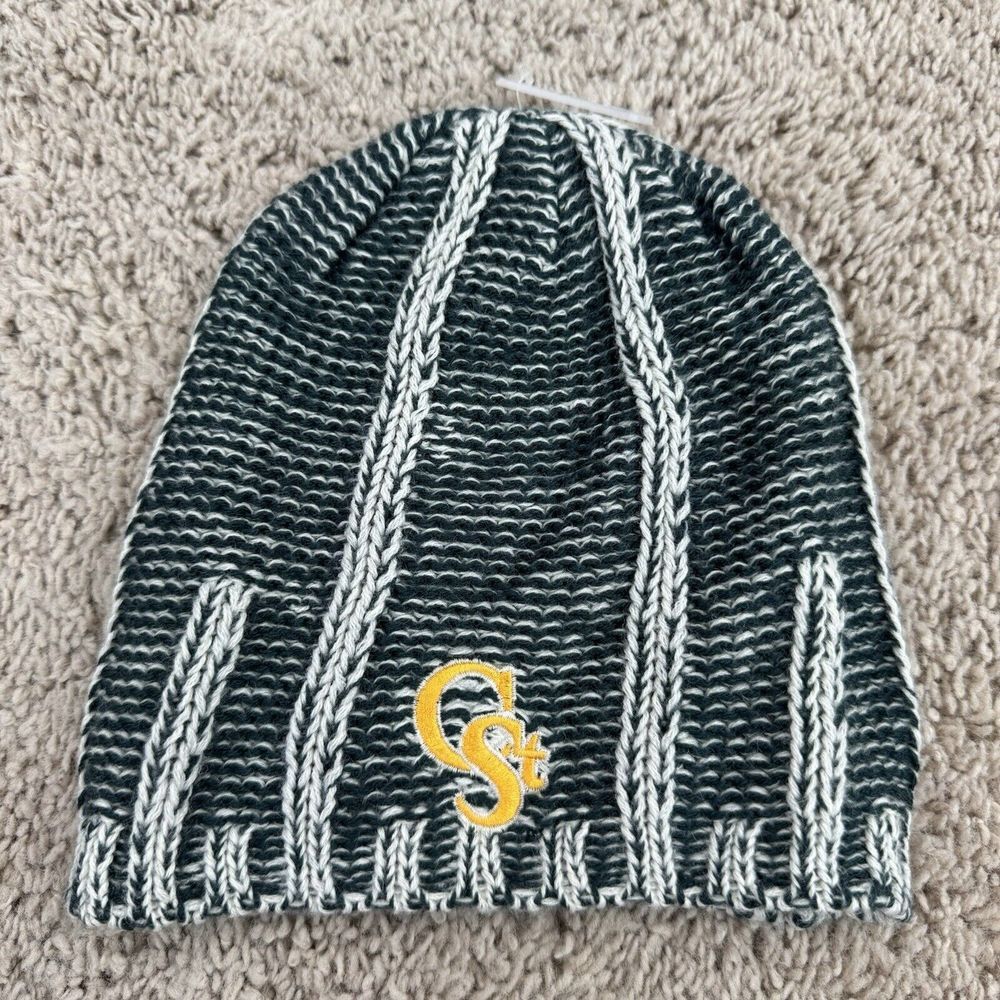Colorado State Rams Beanie Zephyr Womens Woven Green Gold Logo Knit Cap NWOT NOS